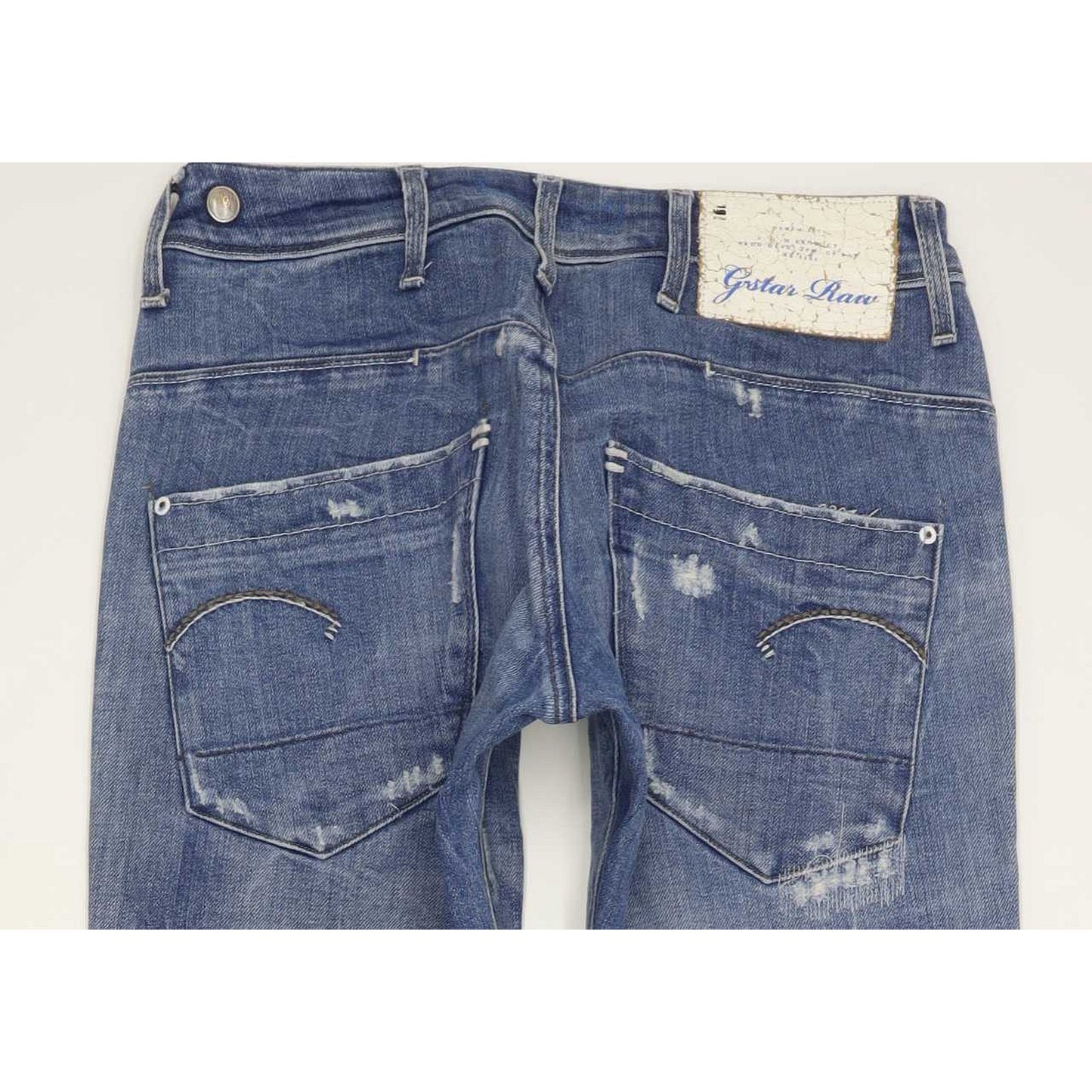 G-Star Women Blue Straight Slim Stretch Jeans W26 L31