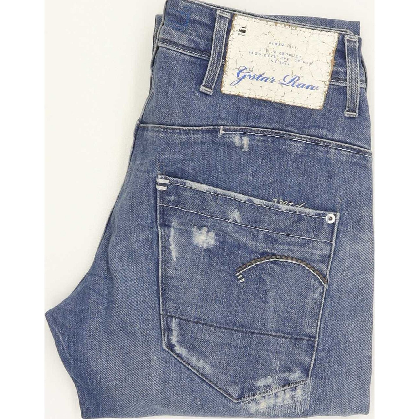 G-Star Women Blue Straight Slim Stretch Jeans W26 L31