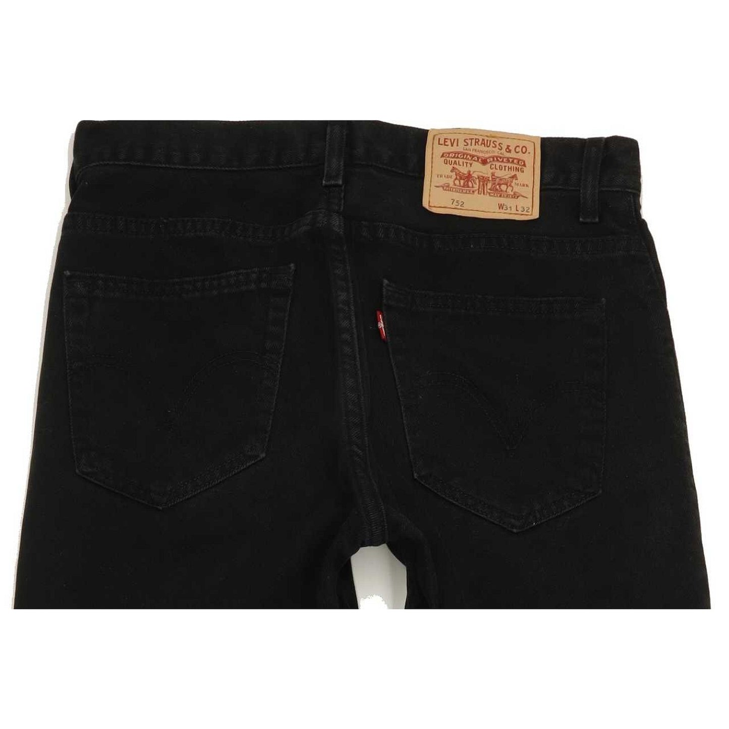 Levi's 752 Men Black Straight Regular Jeans W31 L32