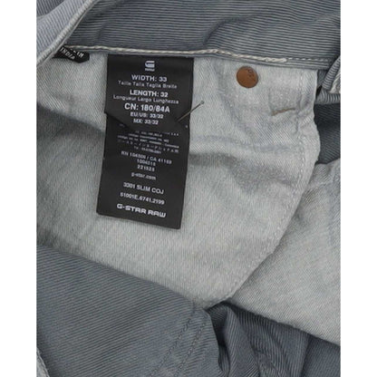 G-Star 3301 Coj Men Grey Straight Slim Jeans W33 L31