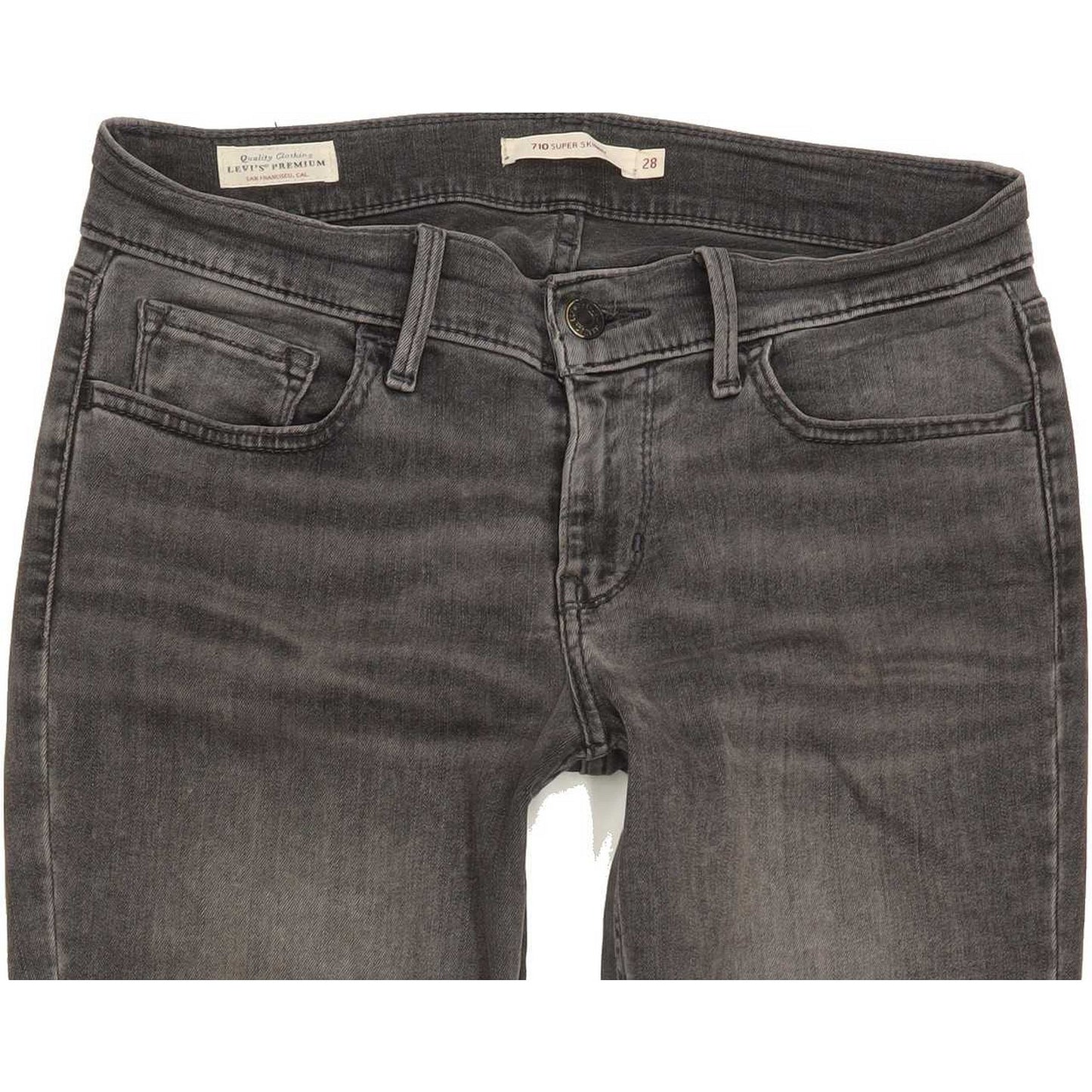 Levi's 710 Super Women Grey Skinny Slim Stretch Jeans W28 L29