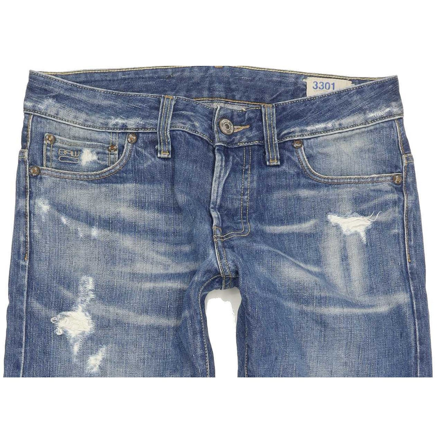 G-Star 3301 Low Men Blue Tapered Slim Jeans W29 L30