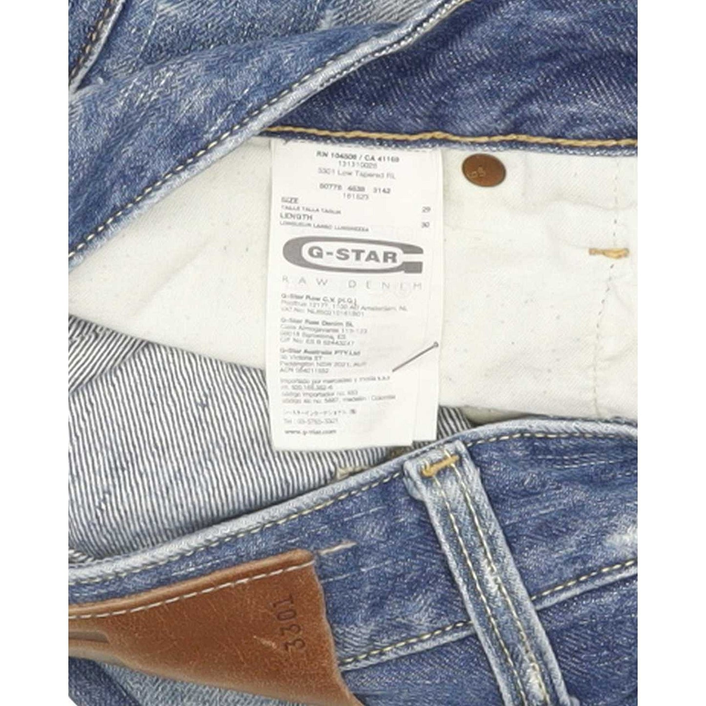 G-Star 3301 Low Men Blue Tapered Slim Jeans W29 L30
