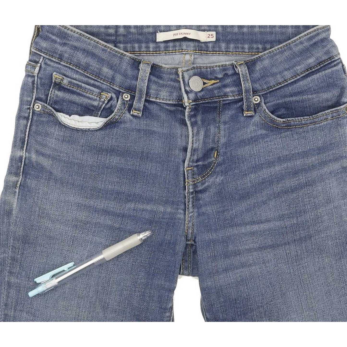 Levi's 711 Women Blue Skinny Slim Stretch Jeans W25 L25