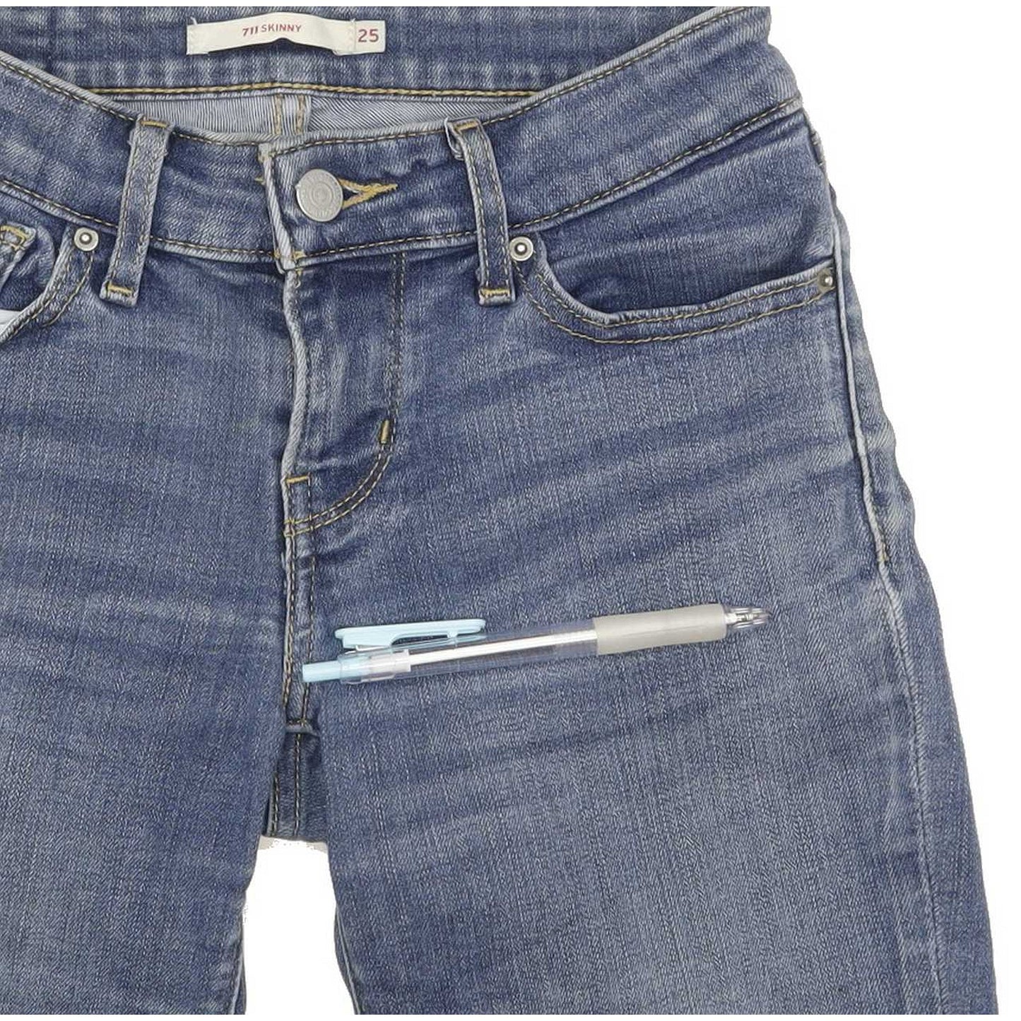 Levi's 711 Women Blue Skinny Slim Stretch Jeans W25 L25