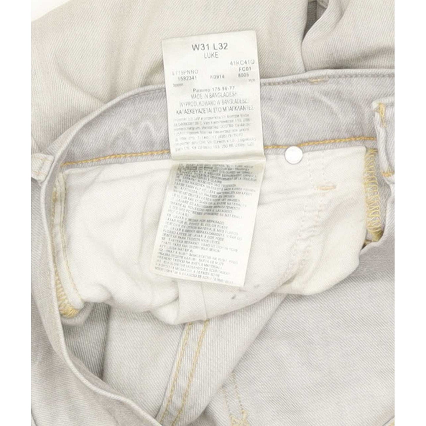 Lee Luke Men Grey Skinny Slim Stretch Jeans W31 L31