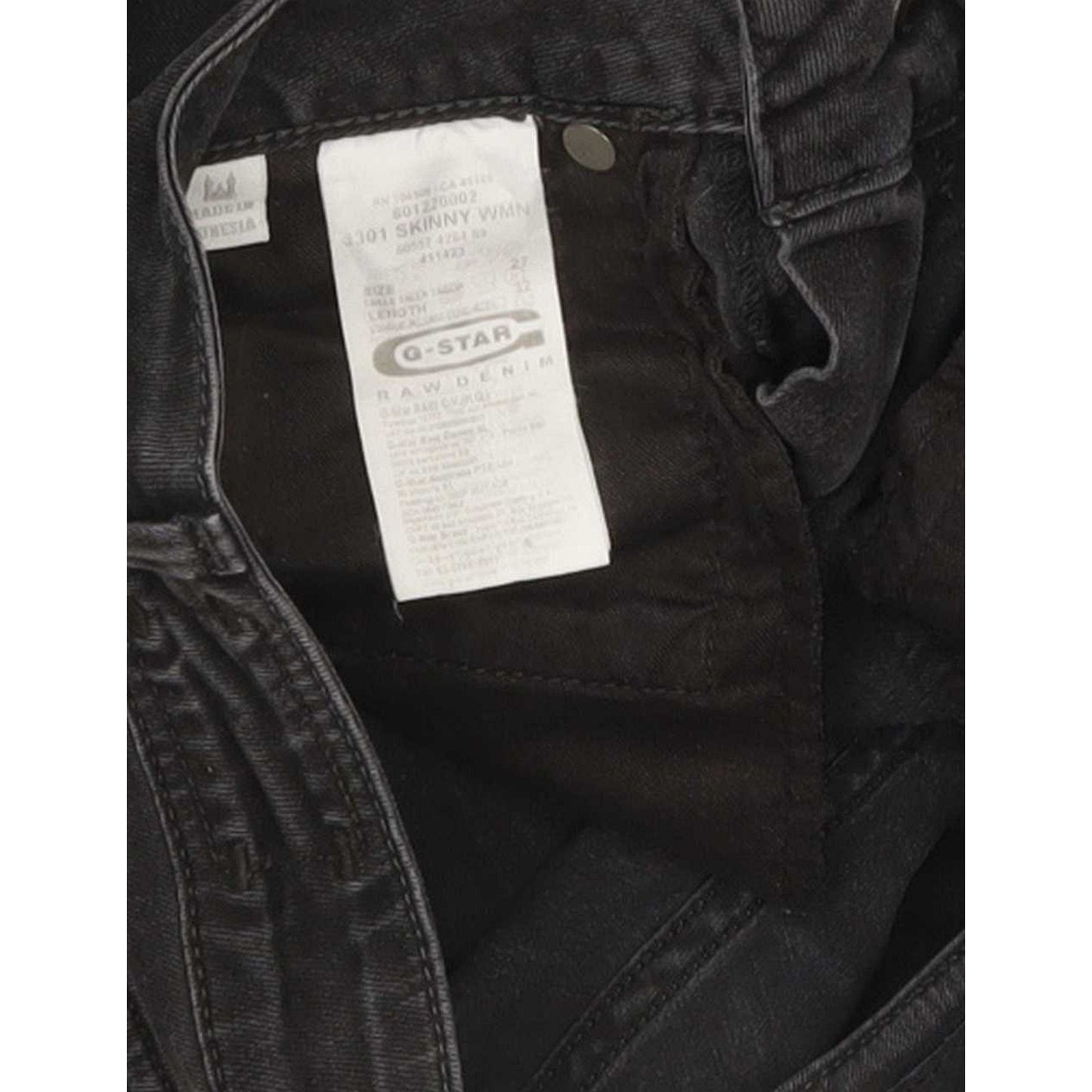 G-Star 3301 Women Black Skinny Slim Stretch Jeans W27 L32