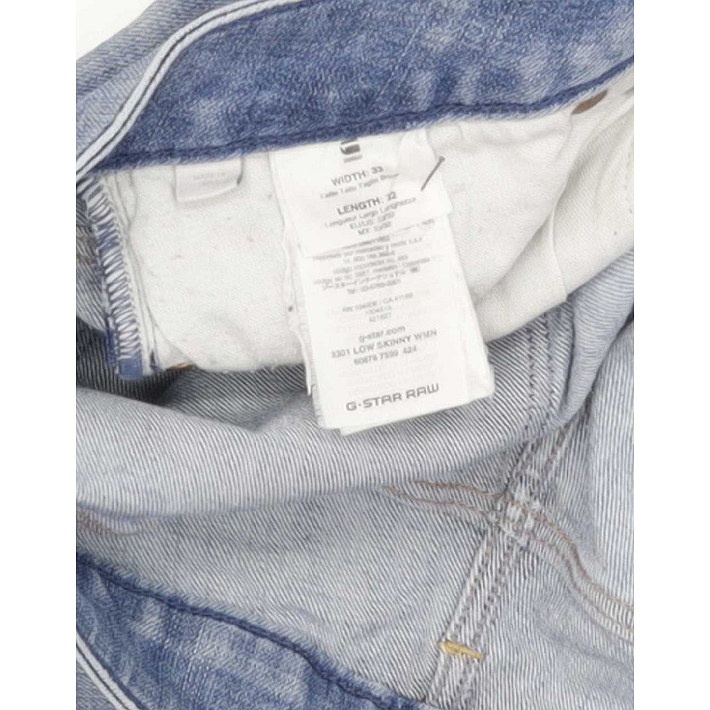 G-Star 3301 Low Men Blue Skinny Slim Jeans W33 L31