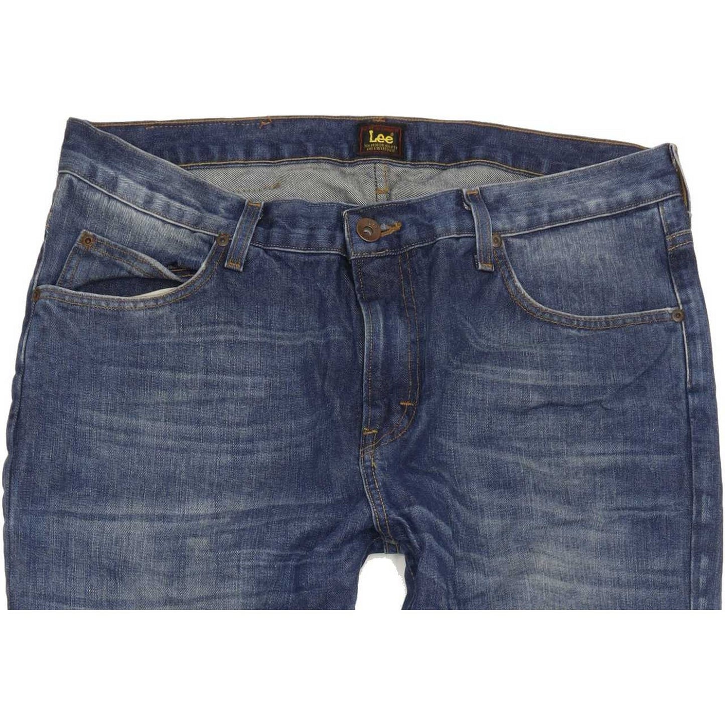Lee Rider Men Blue Straight Regular Jeans W36 L34
