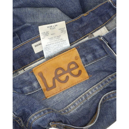 Lee Rider Men Blue Straight Regular Jeans W36 L34