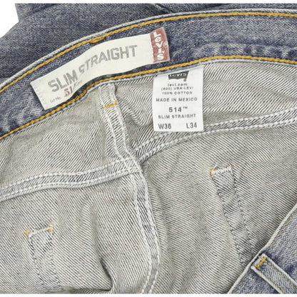Levi's 514 Men Blue Straight Slim Jeans W36 L34