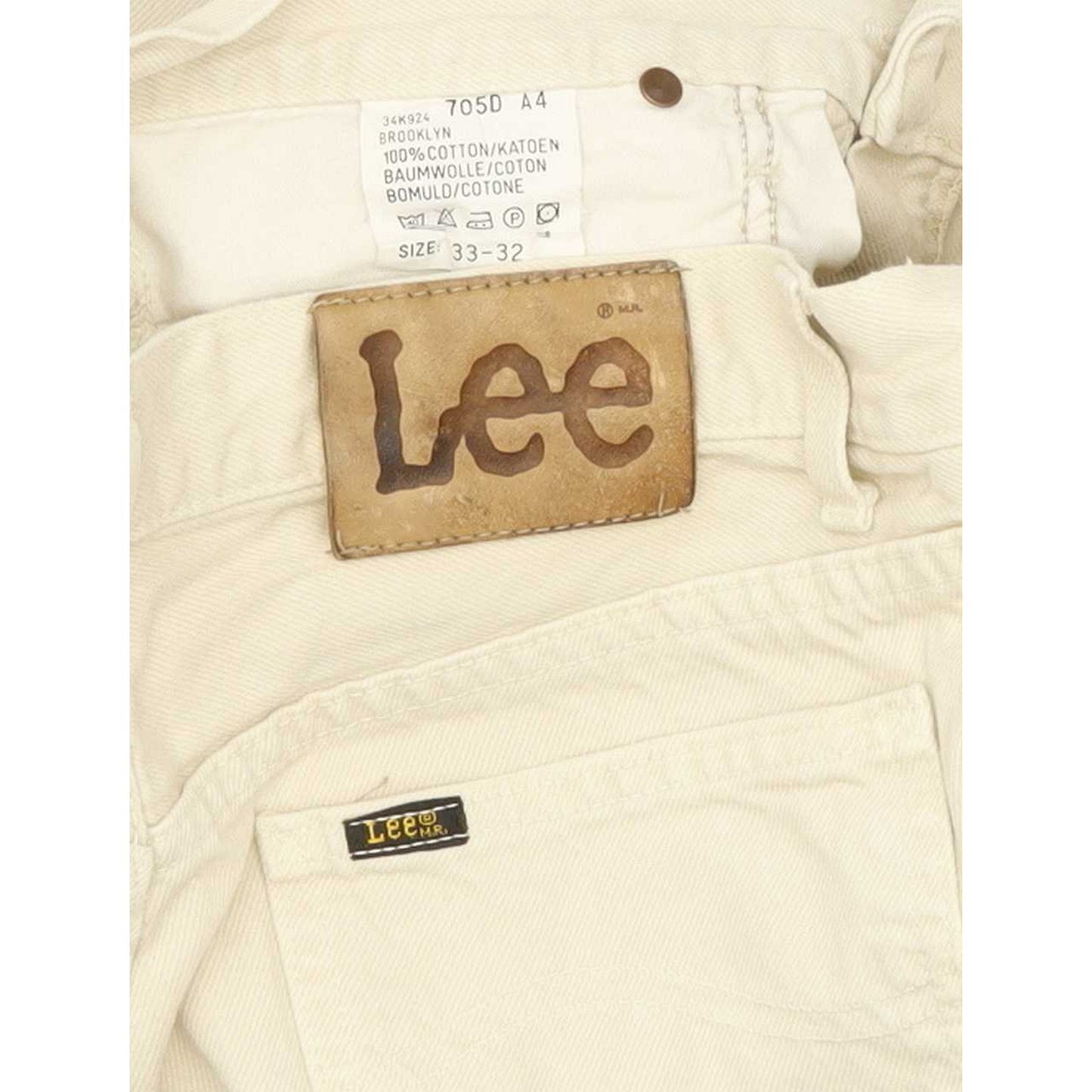 Lee Brooklyn Men Beige Straight Regular Jeans W33 L31