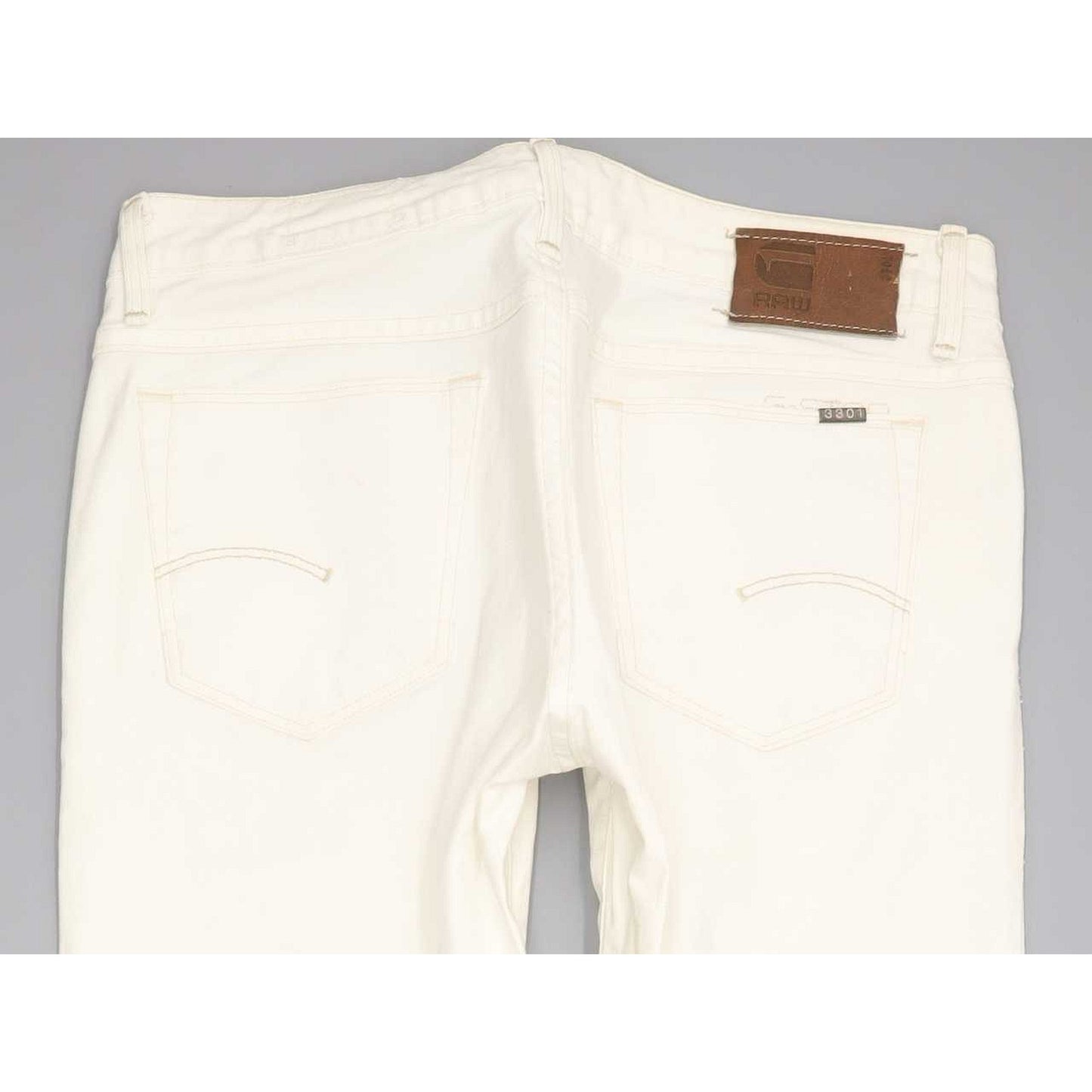 G-Star 3301 Women White Straight Slim Stretch Jeans W28 L33
