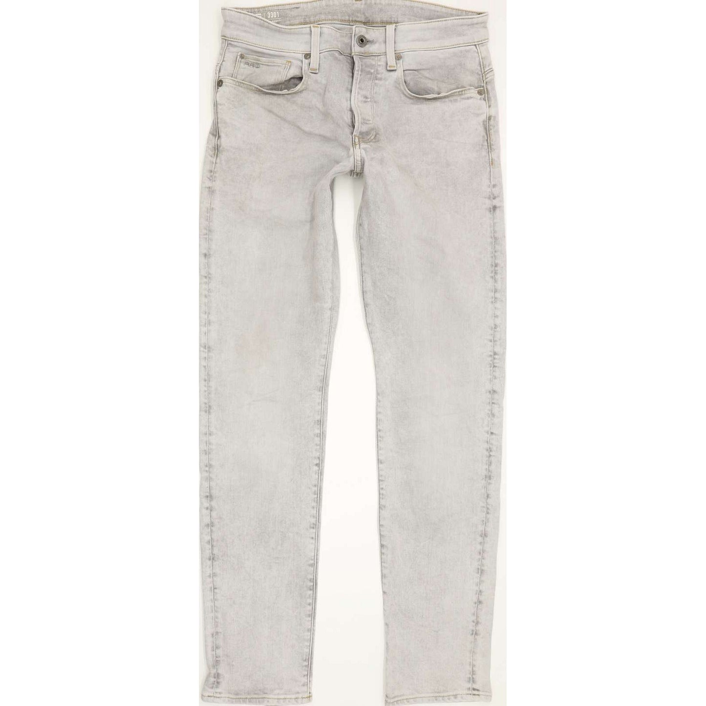G-Star 3301 Men Grey Tapered Regular Stretch Jeans W30 L32