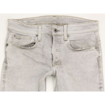 G-Star 3301 Men Grey Tapered Regular Stretch Jeans W30 L32