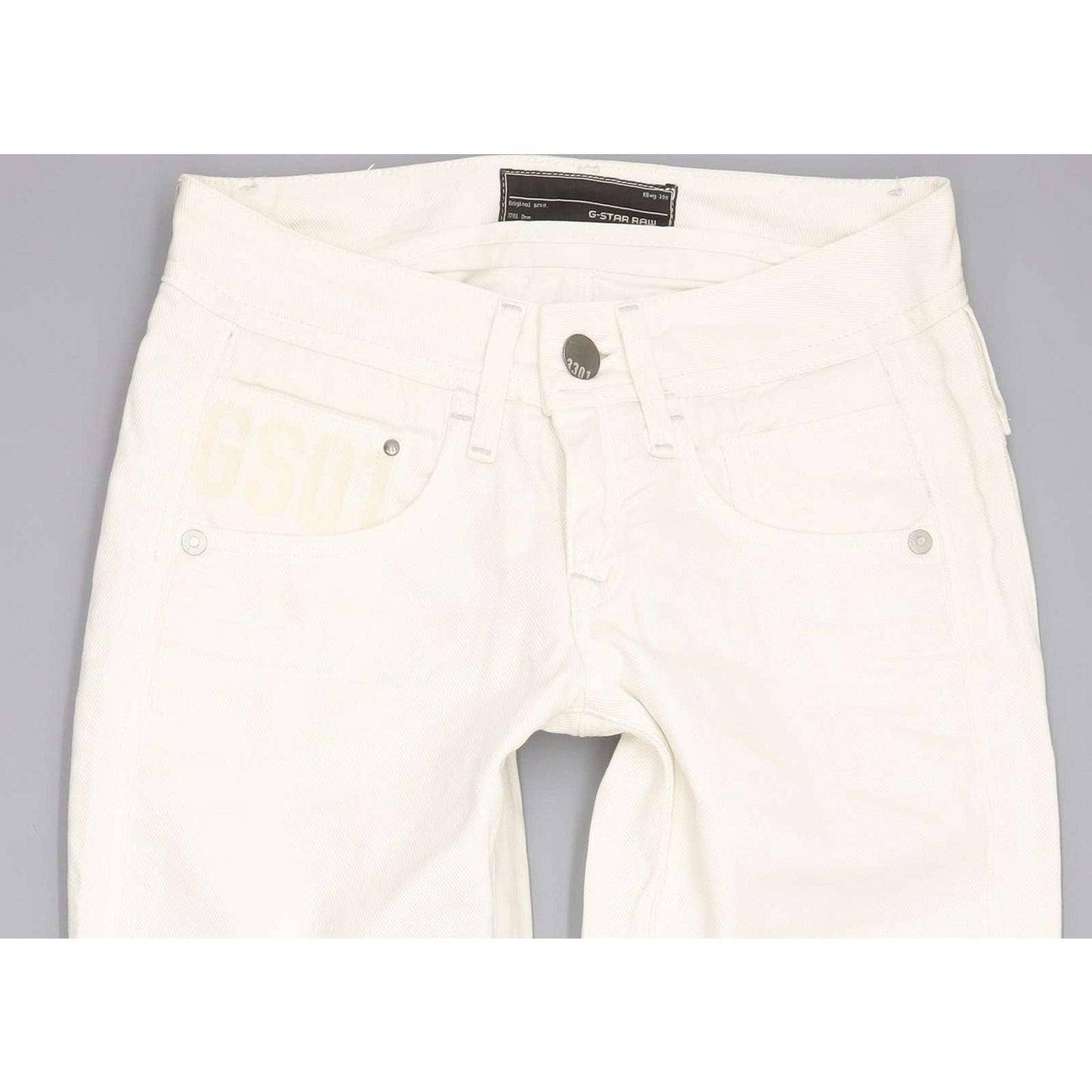 G-Star Saville Women White Straight Slim Jeans W25 L26