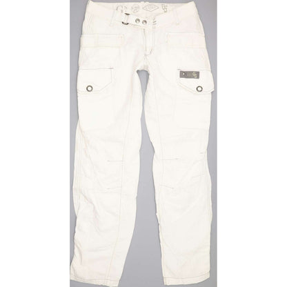 G-Star Fleet Women Off White Straight Slim Trousers W30 L34