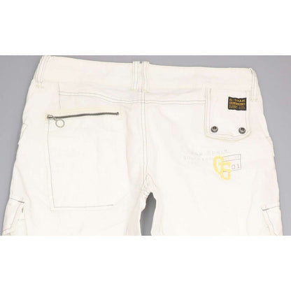 G-Star Fleet Women Off White Straight Slim Trousers W30 L34