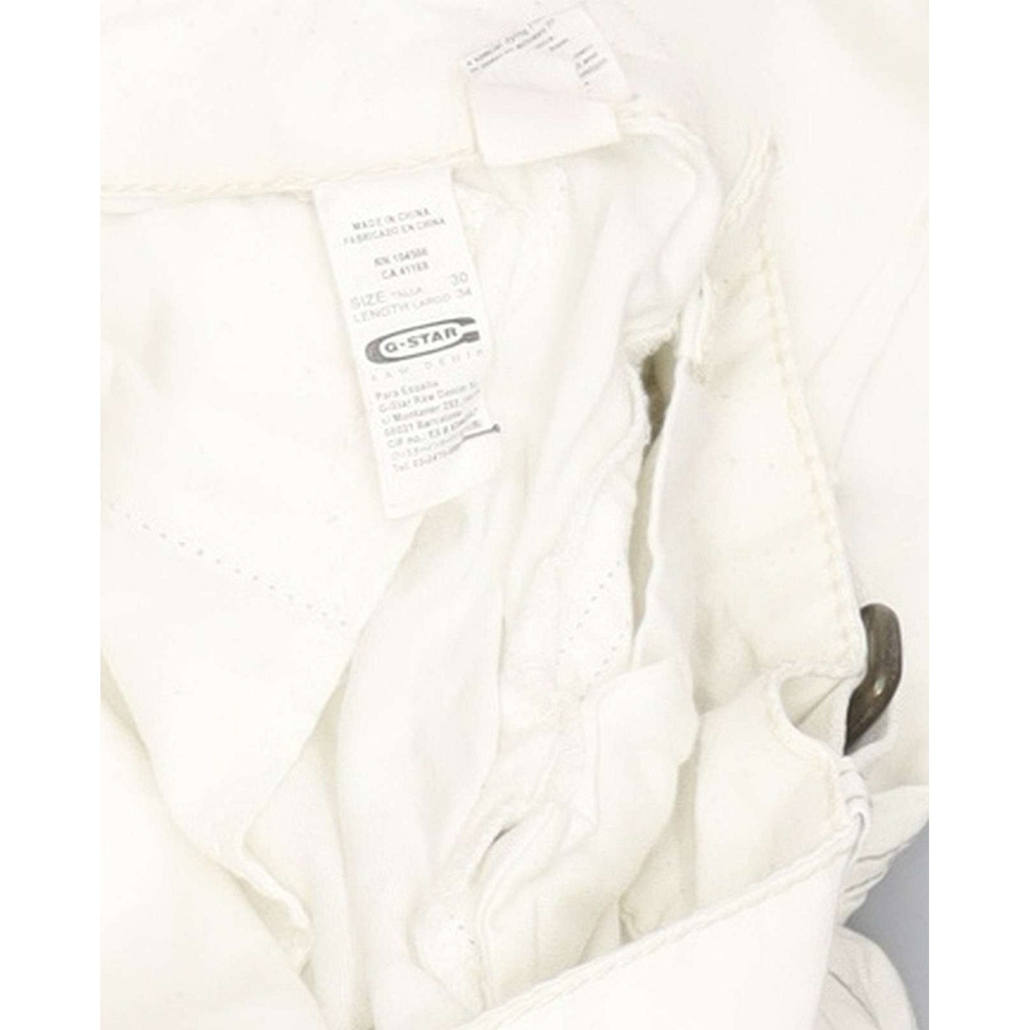 G-Star Fleet Women Off White Straight Slim Trousers W30 L34