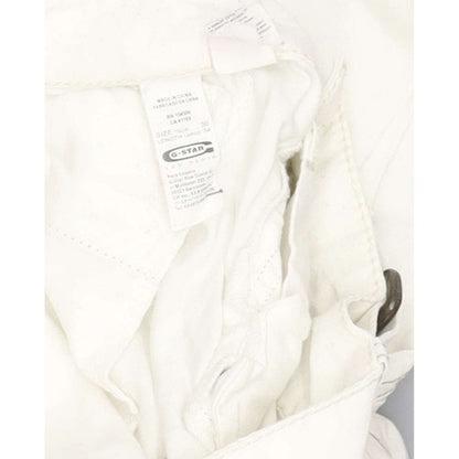G-Star Fleet Women Off White Straight Slim Trousers W30 L34