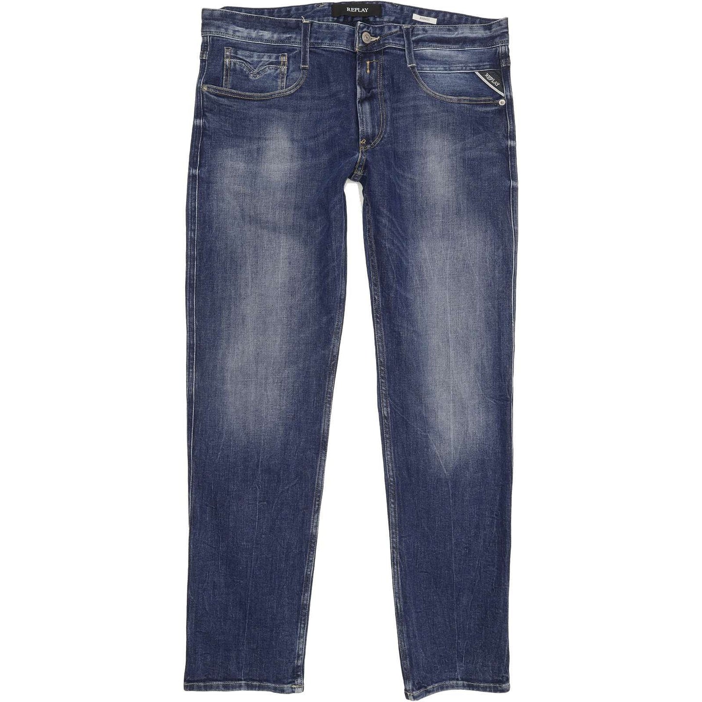 Replay Anabass Men Blue Straight Regular Jeans W36 L31