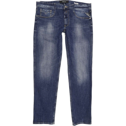 Replay Anabass Men Blue Straight Regular Jeans W36 L31