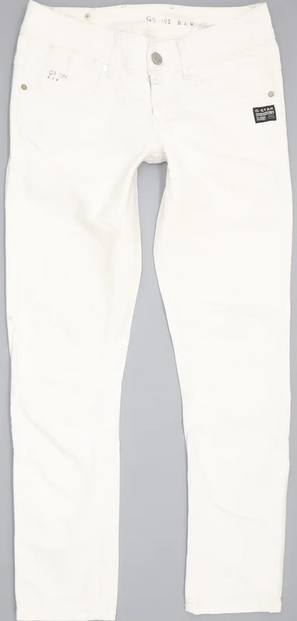 G-Star 3301 Women White Straight Slim Jeans W28 L28