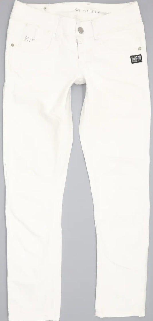 G-Star 3301 Women White Straight Slim Jeans W28 L28