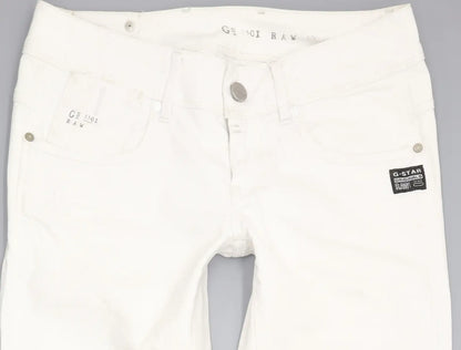 G-Star 3301 Women White Straight Slim Jeans W28 L28