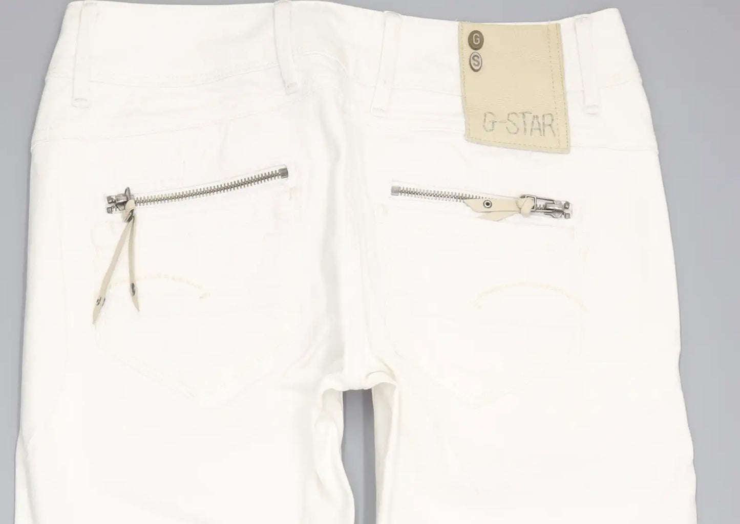 G-Star 3301 Women White Straight Slim Jeans W28 L28