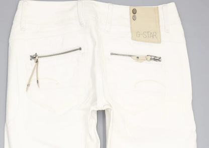 G-Star 3301 Women White Straight Slim Jeans W28 L28