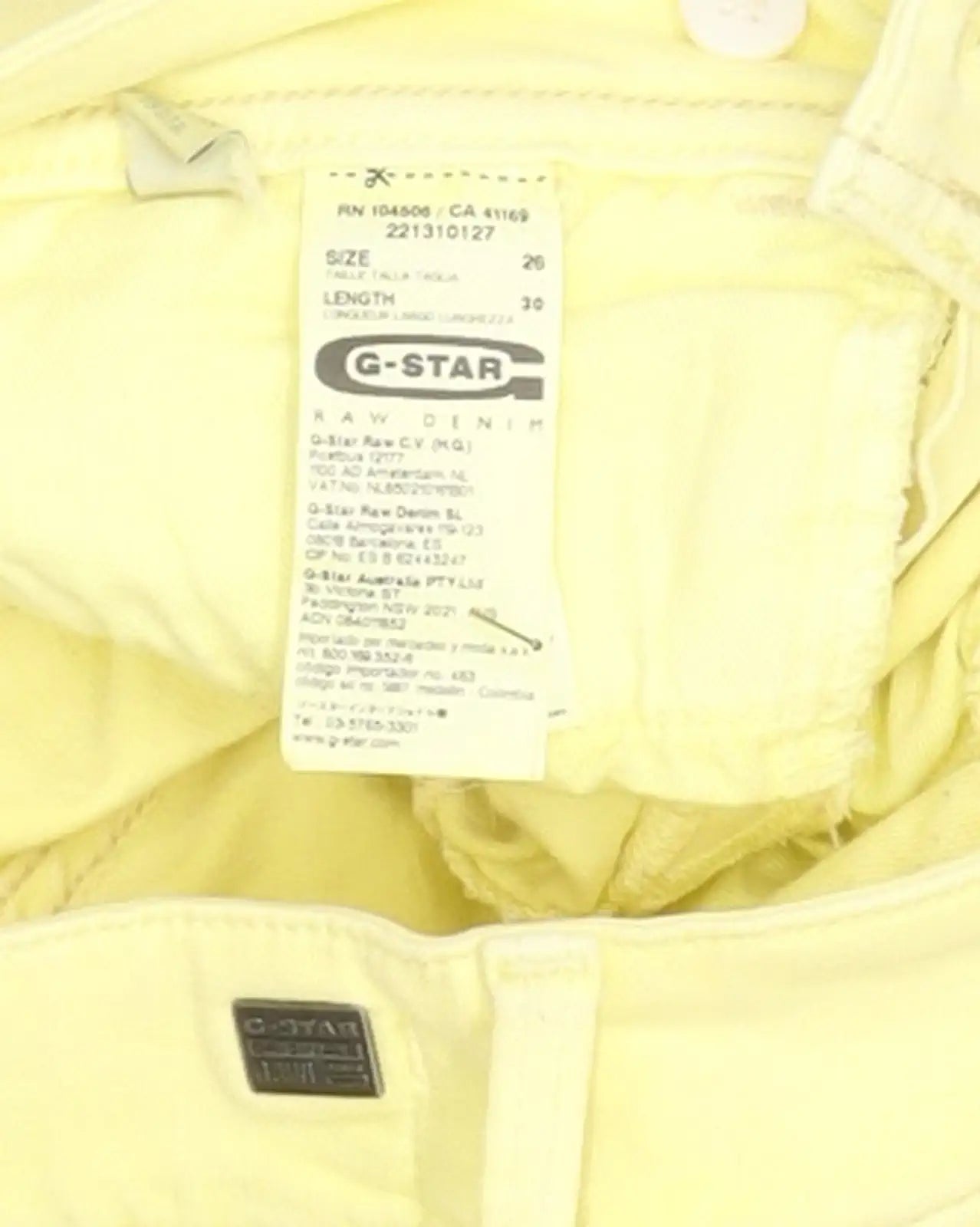 G-Star Lynn Women Yellow Skinny Slim Stretch Jeans W26 L30