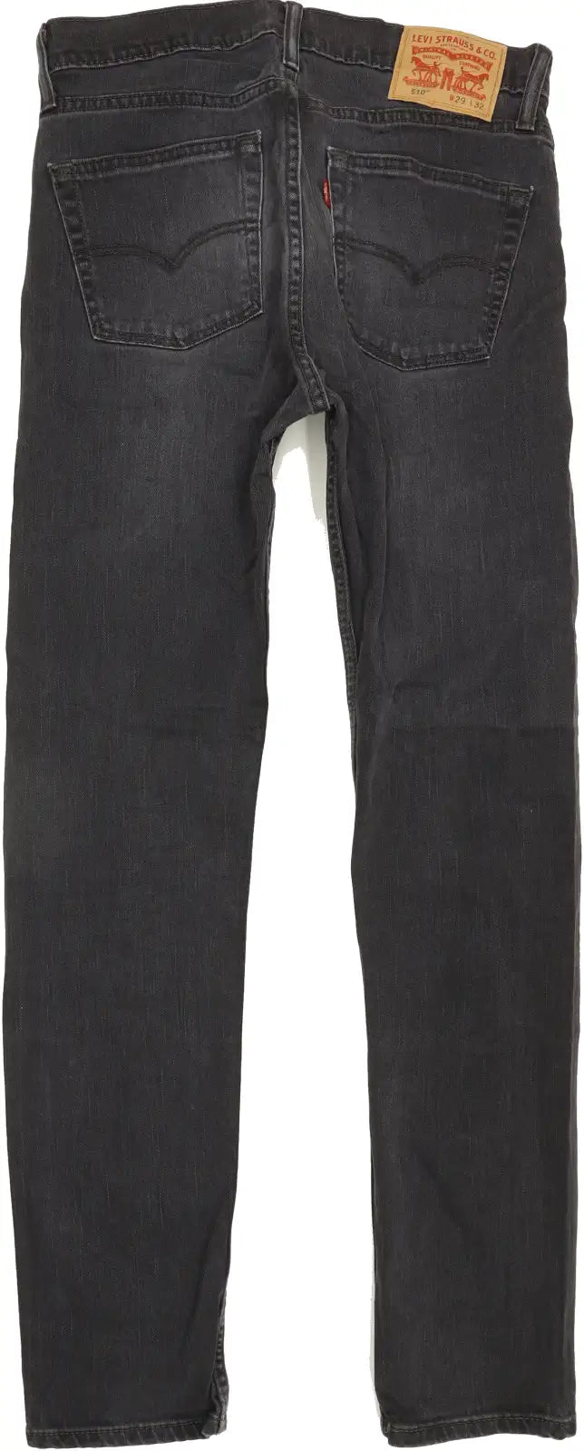 Levi's 510 Men Black Skinny Slim Stretch Jeans W29 L31