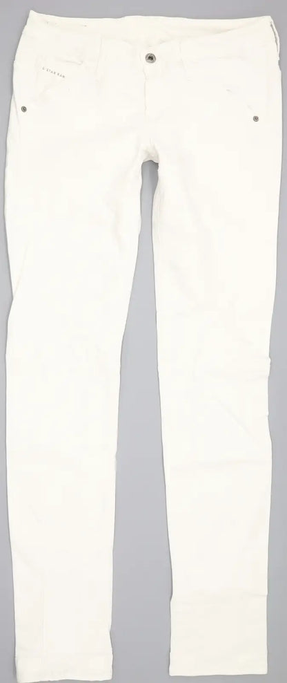 G-Star MC 5620 Women White Tapered Slim Stretch Jeans W28 L33