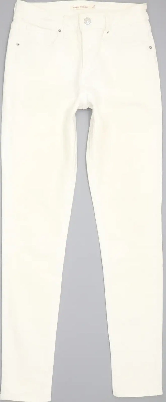 Levi's 721 High Rise Women Beige Skinny Slim Stretch Jeans W27 L30