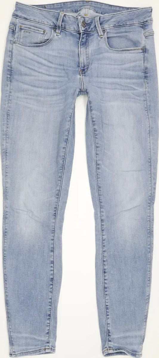 G-Star 3301 Mid Women Blue Skinny Slim Stretch Jeans W31 L29