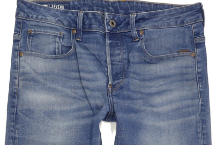 G-Star Revend Men Blue Straight Regular Stretch Jeans W34 L30