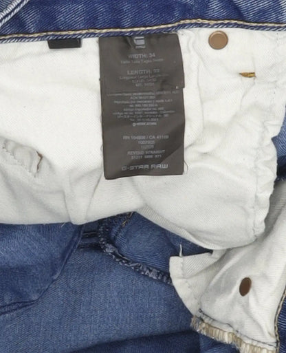 G-Star Revend Men Blue Straight Regular Stretch Jeans W34 L30