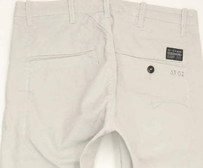G-Star Bronson Women Grey Tapered Loose Chino Stretch Jeans W25 L32