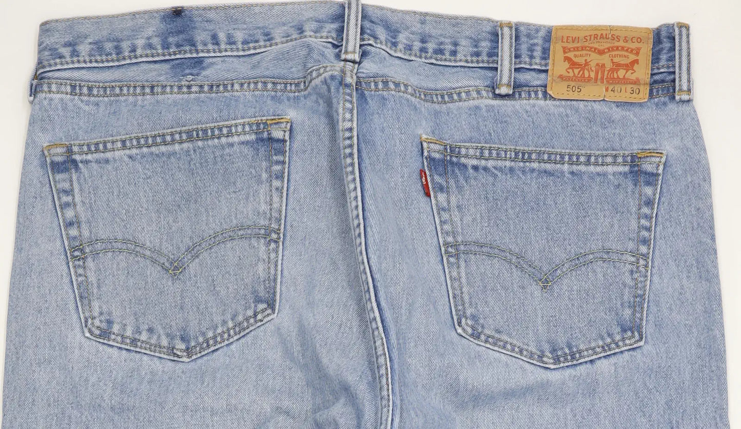Levi's 505 Men Blue Straight Regular Jeans W40 L30