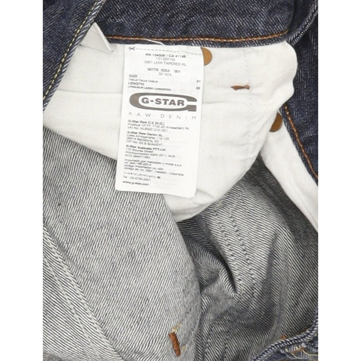 G-Star 3301 Men Blue Tapered Slim Jeans W31 L29