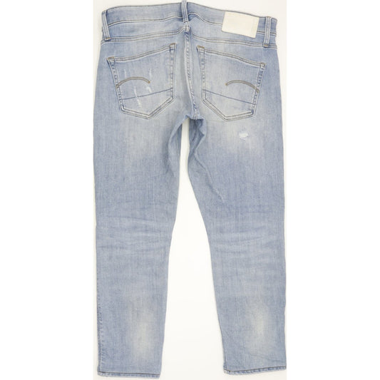 G-Star 3301 Deconstructed Men Blue Straight Slim Stretch Jeans W31 L26