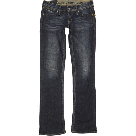 G-Star Core Cutom Women Blue Straight Slim Stretch Jeans W28 L32