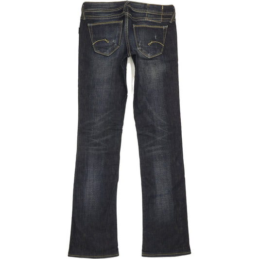 G-Star Core Cutom Women Blue Straight Slim Stretch Jeans W28 L32