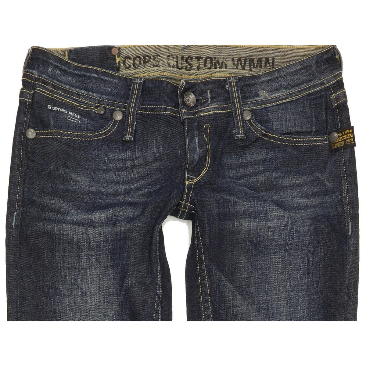 G-Star Core Cutom Women Blue Straight Slim Stretch Jeans W28 L32