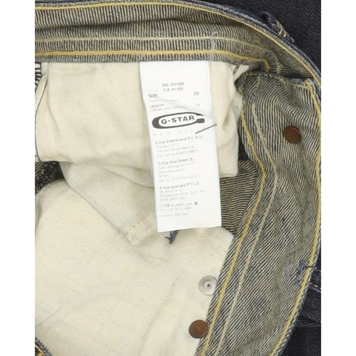 G-Star Core Cutom Women Blue Straight Slim Stretch Jeans W28 L32
