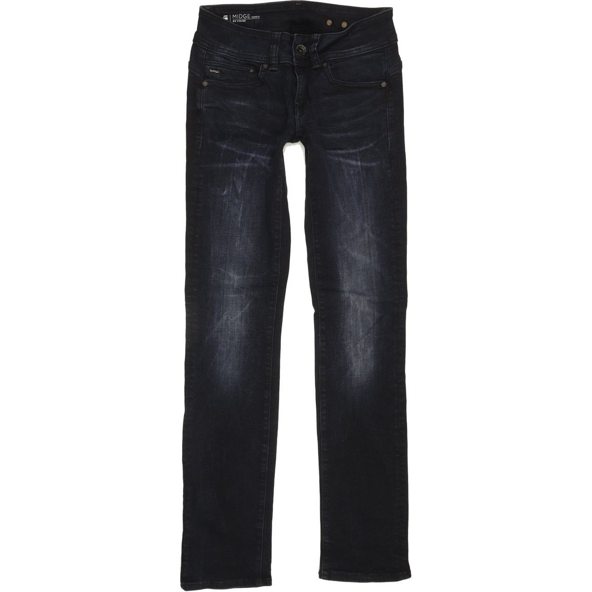 G-Star Midle Saddle Women Navy Straight Slim Stretch Jeans W27 L32