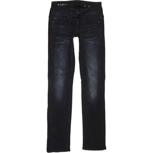 G-Star Midle Saddle Women Navy Straight Slim Stretch Jeans W27 L32