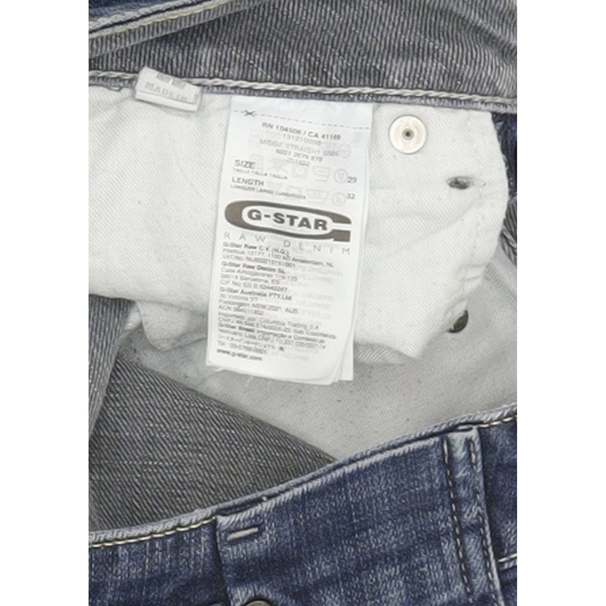 G-Star Midge Women Blue Straight Slim Stretch Jeans W29 L32