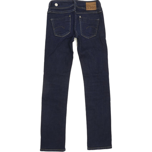 G-Star 3301 Women Blue Straight Slim Stretch Jeans W25 L29